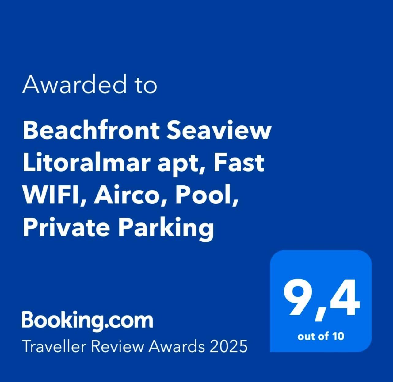 Beachfront Seaview Litoralmar Apt, Fast Wifi, Airco, Pool, Private Parking Портіман Екстер'єр фото